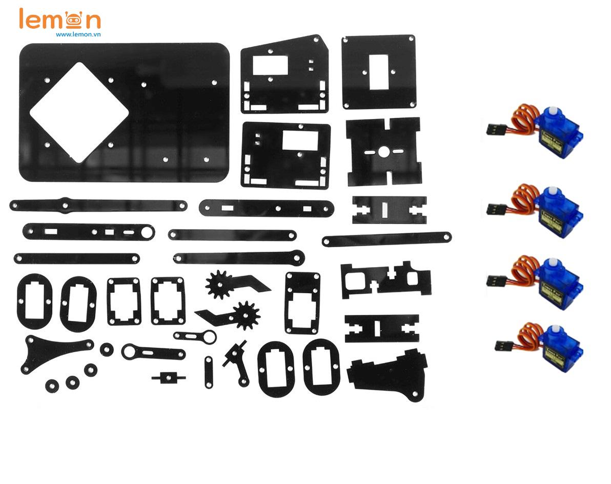Bộ Cánh Tay Robot Arm 4DoF Me-Arm -  Khung Cánh Tay Rô Bốt 4 Bậc Mica
