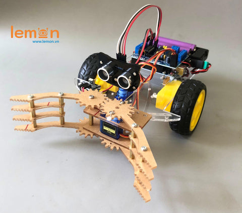 Bộ Xe Robot Arduino Điều Khiển Từ Xa Có Mỏ Kẹp Để Gắp Vật