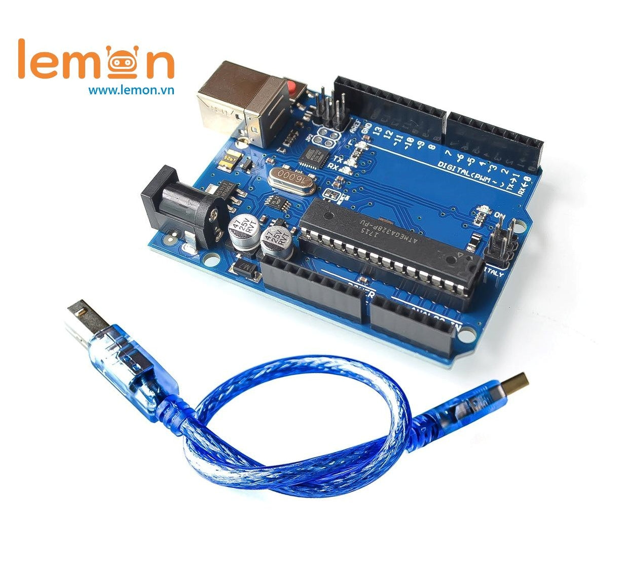 Mạch Arduino Uno R3 Chíp Cắm Atmega328P Kèm Cáp – Lemon Robotics